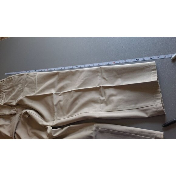 Savane Mens Flat-Front Dress Pants Beige Classic Fit 38W 27L Preppy Corpcore - Picture 7 of 8